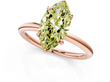 Rose gold Fancy Yellow Marquise  Cut Solitaire Ring with Thin Band and Four-Prong Setting_1