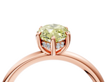 Rose gold Fancy Yellow Marquise  Cut Solitaire Ring with Thin Band and Four-Prong Setting_4