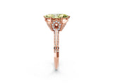 Rose gold Fancy Yellow Marquise Cut Solitaire Split Shank Pave Diamond Engagement Ring with Four-Prong Setting_2
