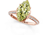 Rose gold Fancy Yellow Marquise Cut Solitaire Split Shank Pave Diamond Engagement Ring with Four-Prong Setting_25