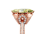 Rose gold Fancy Yellow Marquise Cut Solitaire Split Shank Pave Diamond Engagement Ring with Four-Prong Setting_5