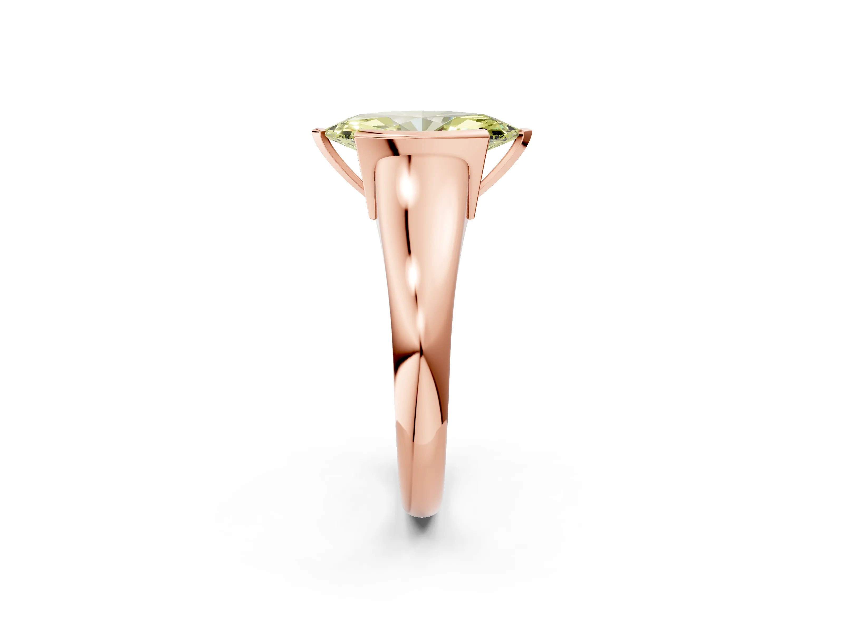 Rose gold Fancy Yellow Marquise Cut Solitaire Tension Set Diamond Ring with Split Shank Band_2