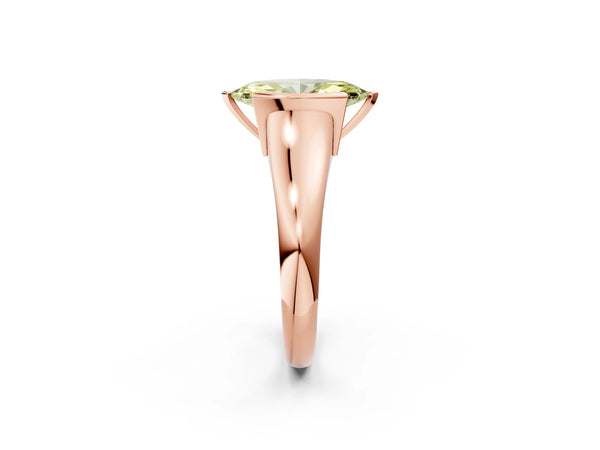Rose Gold Marquise Tension Style Solitaire Engagement Ring Setting for Fancy Yellow Center