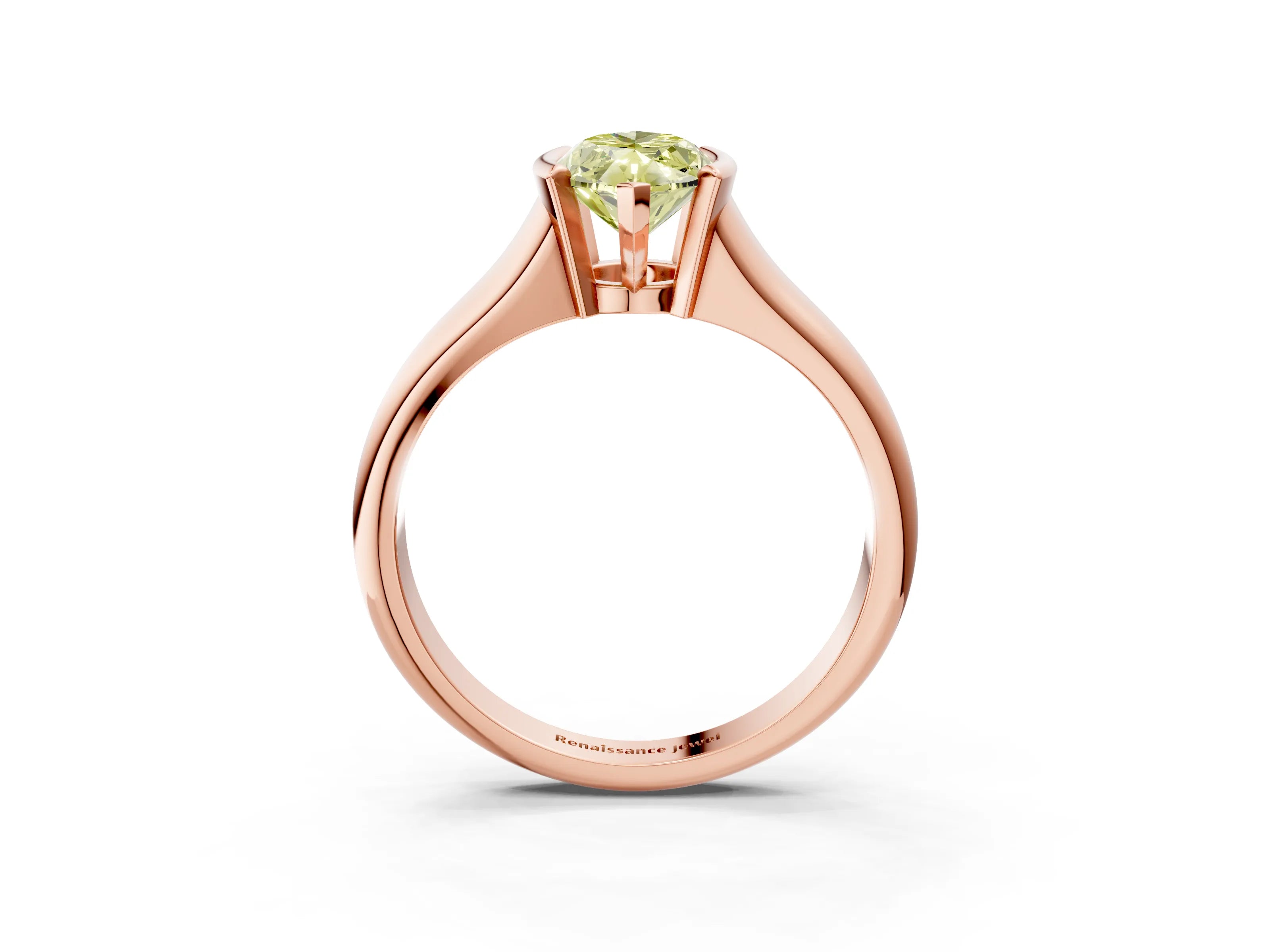 Rose gold Fancy Yellow Marquise Cut Solitaire Tension Set Diamond Ring with Split Shank Band_3