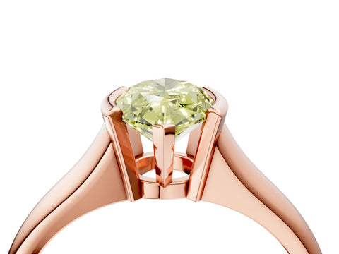 Rose gold Fancy Yellow Marquise Cut Solitaire Tension Set Diamond Ring with Split Shank Band_4