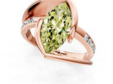 Rose gold Fancy Yellow Marquise Cut Solitaire Tension-Set Diamond Split Shank Ring_1