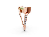 Rose gold Fancy Yellow Marquise Cut Solitaire Tension-Set Diamond Split Shank Ring_2