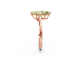 Rose gold Fancy Yellow Marquise  Cut Solitaire Twist Band Ring with Four-Prong Setting_2