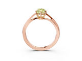 Rose gold Fancy Yellow Marquise  Cut Solitaire Twist Band Ring with Four-Prong Setting_3
