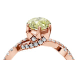 Rose gold Fancy Yellow Marquise Cut Solitaire Twist Pave Diamond Engagement Ring with Prong Setting_4