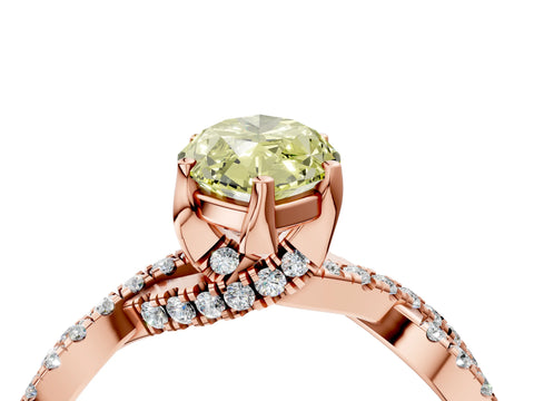 Rose gold Fancy Yellow Marquise Cut Solitaire Twist Pave Diamond Engagement Ring with Prong Setting_40