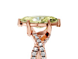 Rose gold Fancy Yellow Marquise Cut Solitaire Twist Pave Diamond Engagement Ring with Prong Setting_5