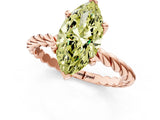 Rose gold Fancy Yellow Marquise  Cut Solitaire Twisted Band with Four-Prong Setting_30