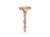 Rose gold Fancy Yellow Marquise Cut Solitaire Twisted Pave Band with Four-Prong Setting_5