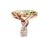 Rose gold Fancy Yellow Marquise Cut Solitaire Twisted Pave Band with Four-Prong Setting_8