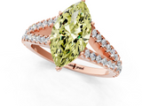 Rose gold Fancy Yellow Marquise  Cut Split Shank Pave Diamond Engagement Ring with Four-Prong Setting_1