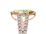 Rose gold Fancy Yellow Marquise  Cut Split Shank Pave Diamond Engagement Ring with Four-Prong Setting_5