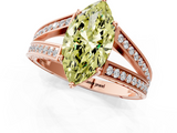 Rose gold Fancy Yellow Marquise  Cut Split Shank Pave Diamond Ring with Four-Prong Setting_1
