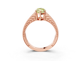 Rose gold Fancy Yellow Marquise  Cut Split Shank Pave Diamond Ring with Four-Prong Setting_3
