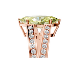 Rose gold Fancy Yellow Marquise  Cut Split Shank Pave Diamond Ring with Four-Prong Setting_5