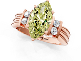 Rose gold Fancy Yellow Marquise  Cut Three-Stone Channel Set Ring with Bar Prongs_1