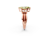 Rose gold Fancy Yellow Marquise  Cut Three-Stone Channel Set Ring with Bar Prongs_2