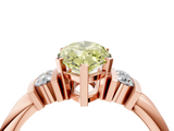 Rose gold Fancy Yellow Marquise  Cut Three-Stone Channel Set Ring with Bar Prongs_4