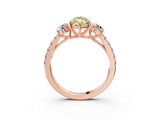 Rose gold Fancy Yellow Marquise  Cut Three-Stone Diamond Pave Band with Prong Setting_20
