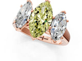 Rose gold Fancy Yellow Marquise Cut Three-Stone Diamond Ring with Prong Setting on a Classic Band_13