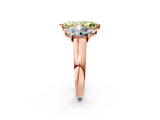 Rose gold Fancy Yellow Marquise Cut Three-Stone Diamond Ring with Prong Setting on a Classic Band_14