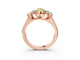 Rose gold Fancy Yellow Marquise Cut Three-Stone Diamond Ring with Prong Setting on a Classic Band_15