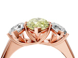 Rose gold Fancy Yellow Marquise Cut Three-Stone Diamond Ring with Prong Setting on a Classic Band_16