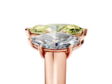 Rose gold Fancy Yellow Marquise Cut Three-Stone Diamond Ring with Prong Setting on a Classic Band_17