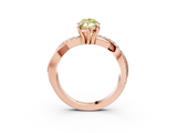 Rose gold Fancy Yellow Marquise  Cut Twist Band Solitaire Diamond Ring with Pavé Setting_6