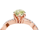 Rose gold Fancy Yellow Marquise  Cut Twist Band Solitaire Diamond Ring with Pavé Setting_7