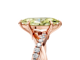 Rose gold Fancy Yellow Marquise  Cut Twist Band Solitaire Diamond Ring with Pavé Setting_8