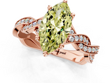 Rose gold Fancy Yellow Marquise  Cut Twisted Pavé Band Solitaire Ring with Four-Prong Setting_1