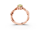 Rose gold Fancy Yellow Marquise  Cut Twisted Pavé Band Solitaire Ring with Four-Prong Setting_3