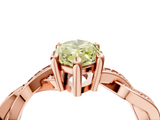 Rose gold Fancy Yellow Marquise  Cut Twisted Pavé Band Solitaire Ring with Four-Prong Setting_4