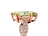 Rose gold Fancy Yellow Marquise  Cut Twisted Pavé Band Solitaire Ring with Four-Prong Setting_5