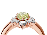 Rose gold Fancy Yellow Marquise  Diamond Cluster Halo Ring with Solitaire Band and Four-Prong Setting_4