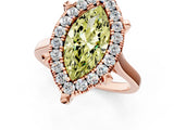 Rose gold Fancy Yellow Marquise  Diamond Cluster Halo Solitaire with Four-Prong Setting_24