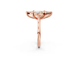 Rose gold Fancy Yellow Marquise  Diamond Cluster Halo Solitaire with Four-Prong Setting_25