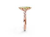 Rose gold Fancy Yellow Marquise  Diamond Cluster Prong-Set Solitaire Ring_2
