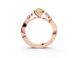 Rose gold Fancy Yellow Marquise  Diamond Floral Vine Solitaire Engagement Ring_3