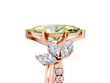 Rose gold Fancy Yellow Marquise  Diamond Floral Vine Solitaire Engagement Ring_5