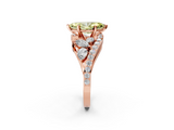 Rose gold Fancy Yellow Marquise  Diamond Halo Ring with Marquise and Pavé Band in Prong Setting_2