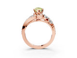 Rose gold Fancy Yellow Marquise  Diamond Halo Ring with Marquise and Pavé Band in Prong Setting_3