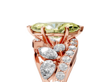 Rose gold Fancy Yellow Marquise  Diamond Halo Ring with Marquise and Pavé Band in Prong Setting_5