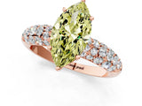 Rose gold Fancy Yellow Marquise  Diamond Pavé Band Solitaire Ring with Four-Prong Setting_54